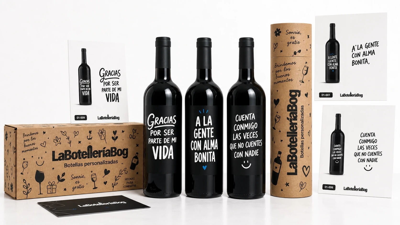 Regalos corporativos con botellas personalizadas.
